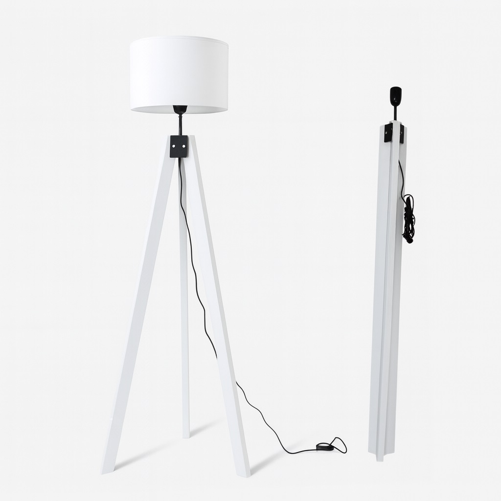 LAMPARA DE PIE NORDICA PLEGABLE BLANCA